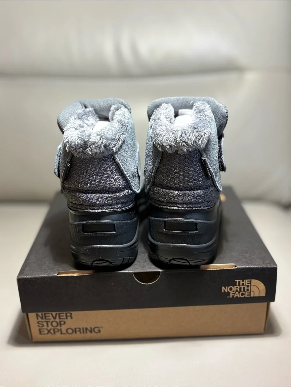 The North Face Kids Gray and Black Insulated Winter Boots